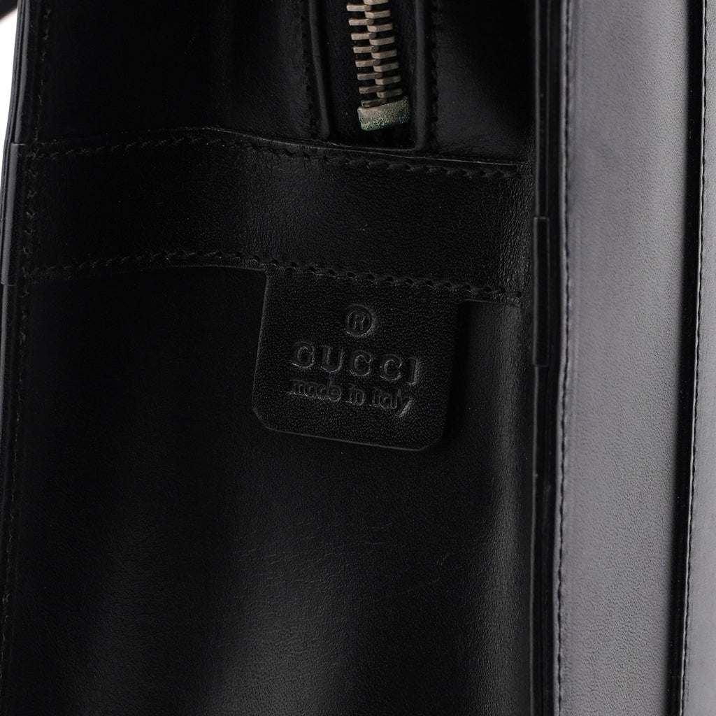 Black Calfskin Plaque Tote Bag