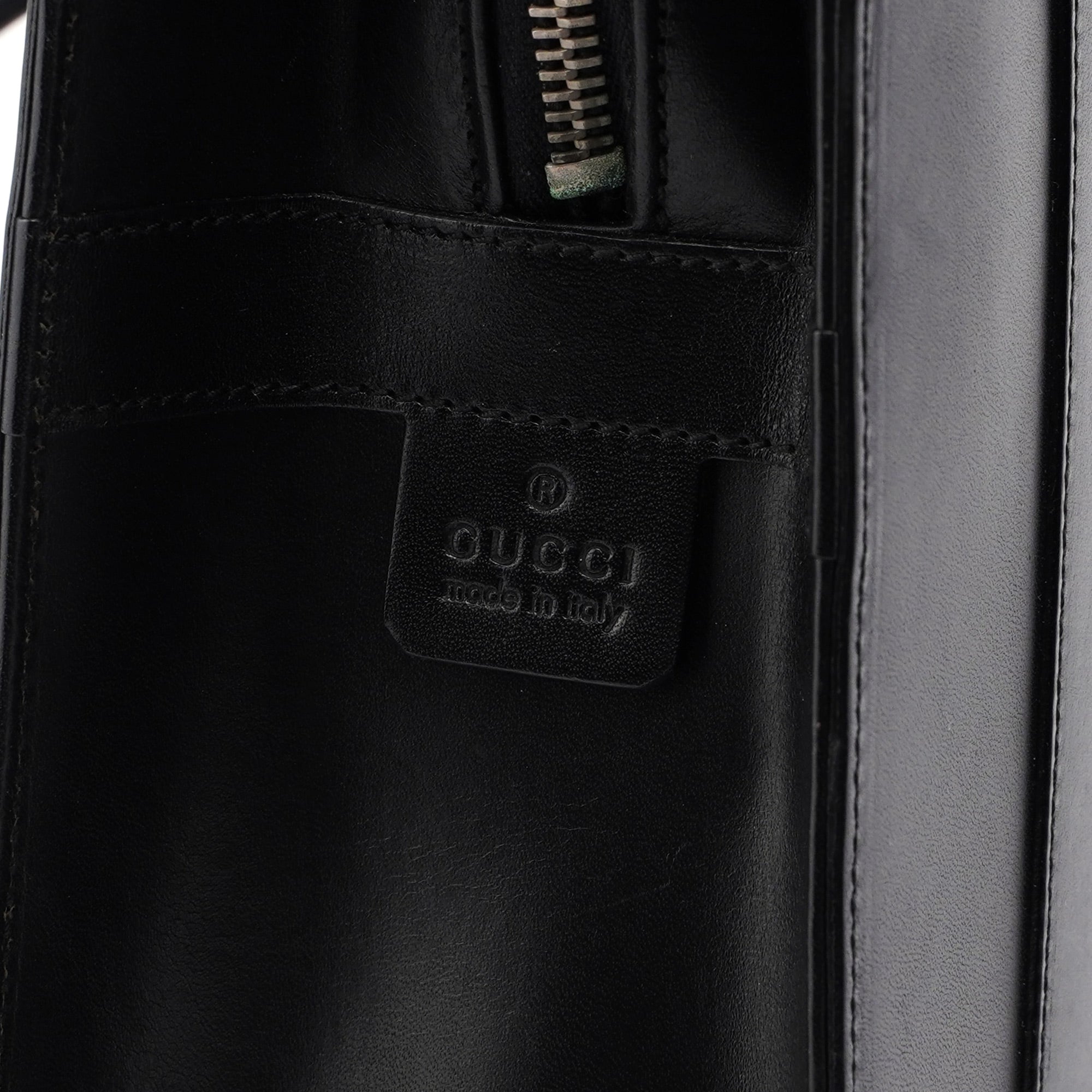 Black Calfskin Plaque Tote Bag