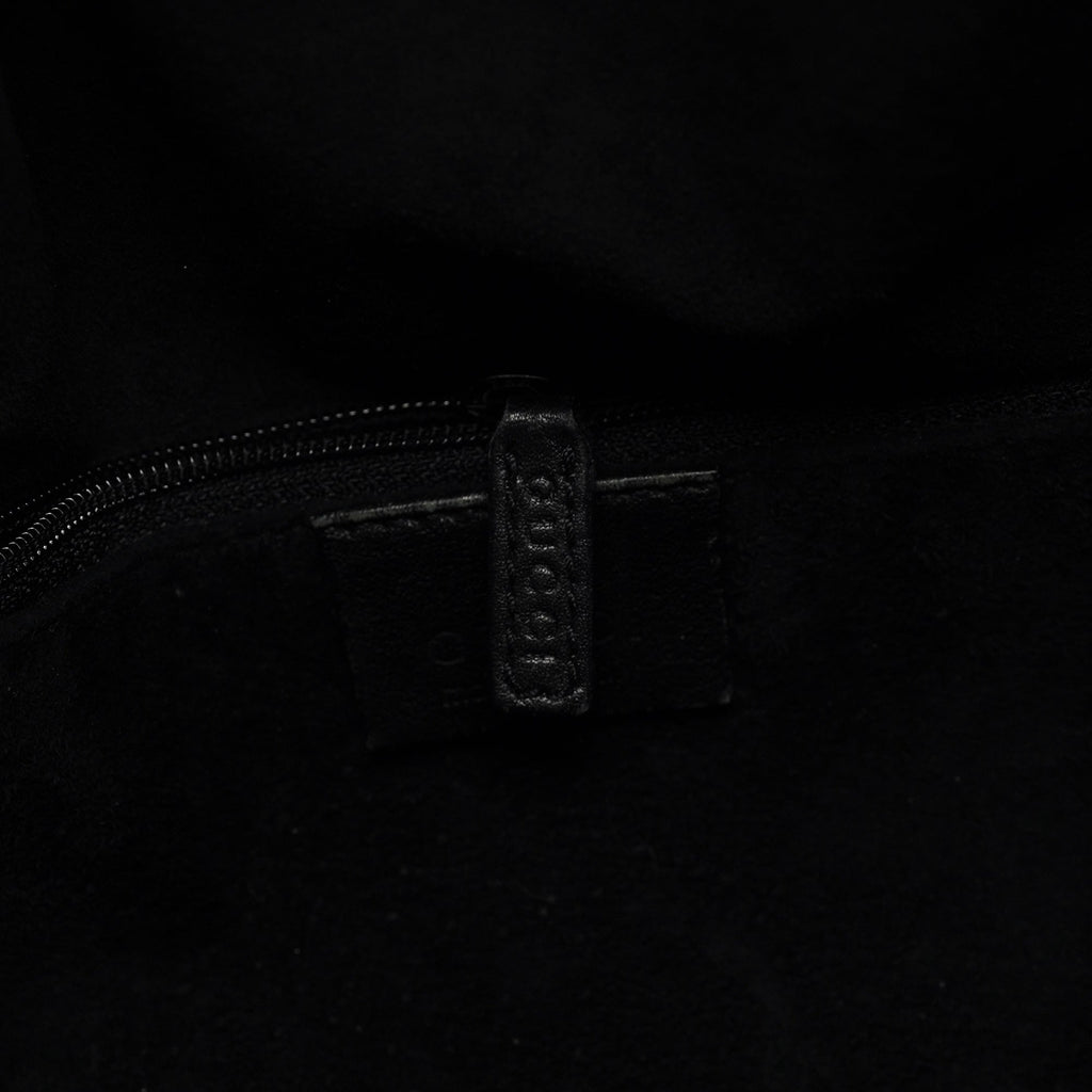 Black Calfskin Ruched Shoulder Bag