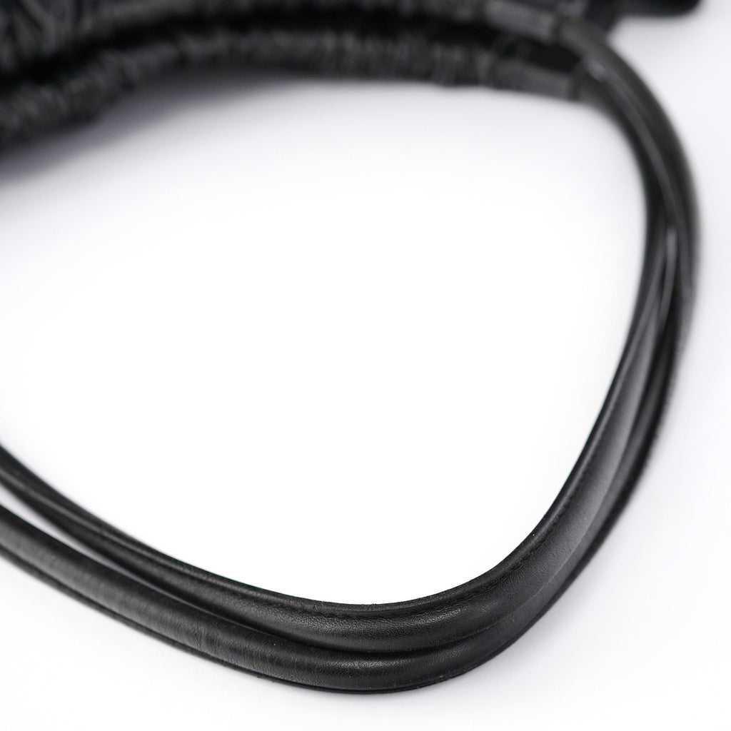 Black Calfskin Ruched Shoulder Bag