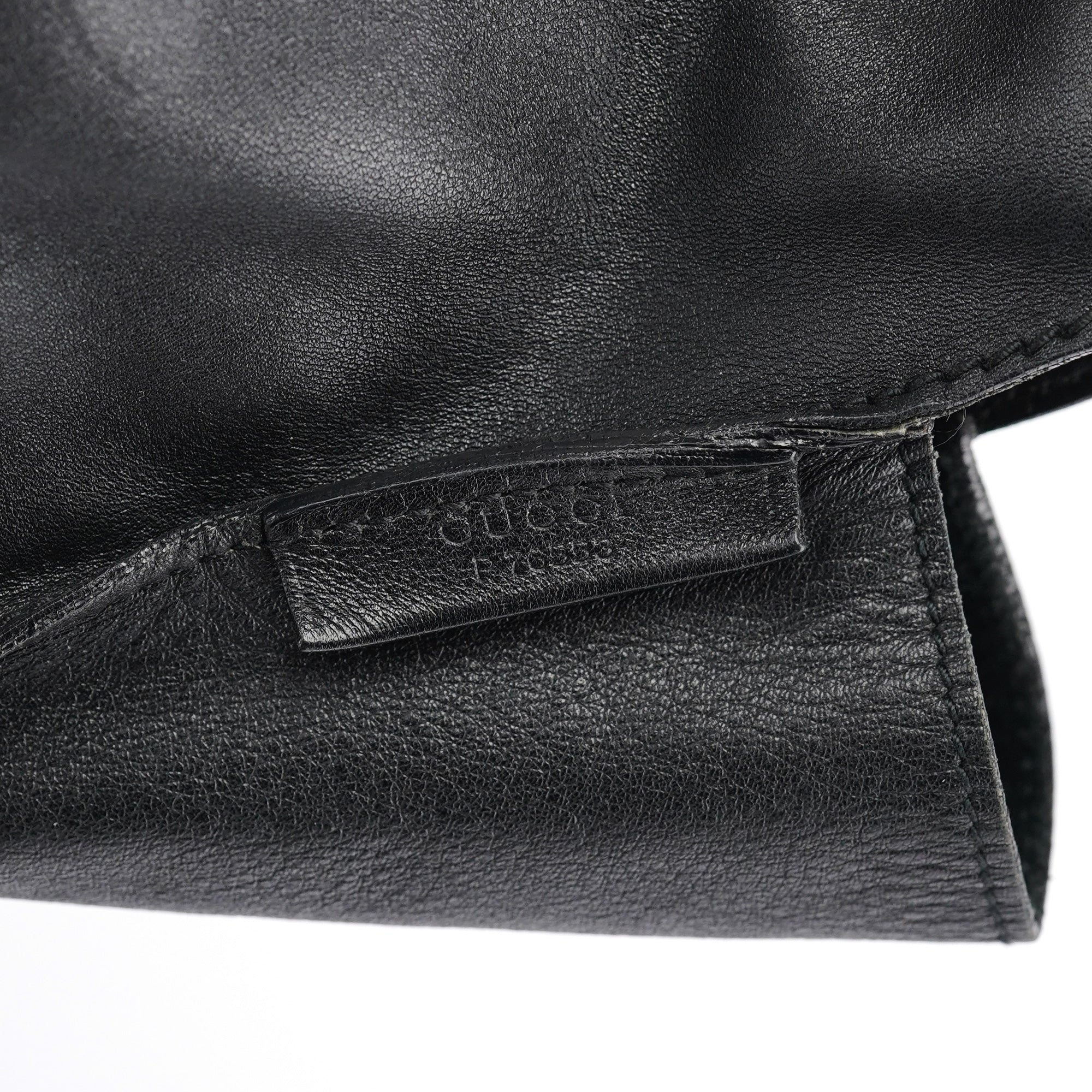Black Calfskin Ruched Shoulder Bag