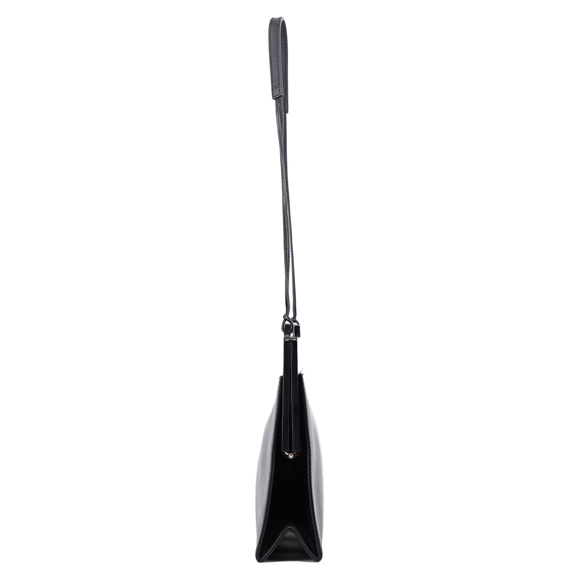 Black Calfskin Shoulder Bag