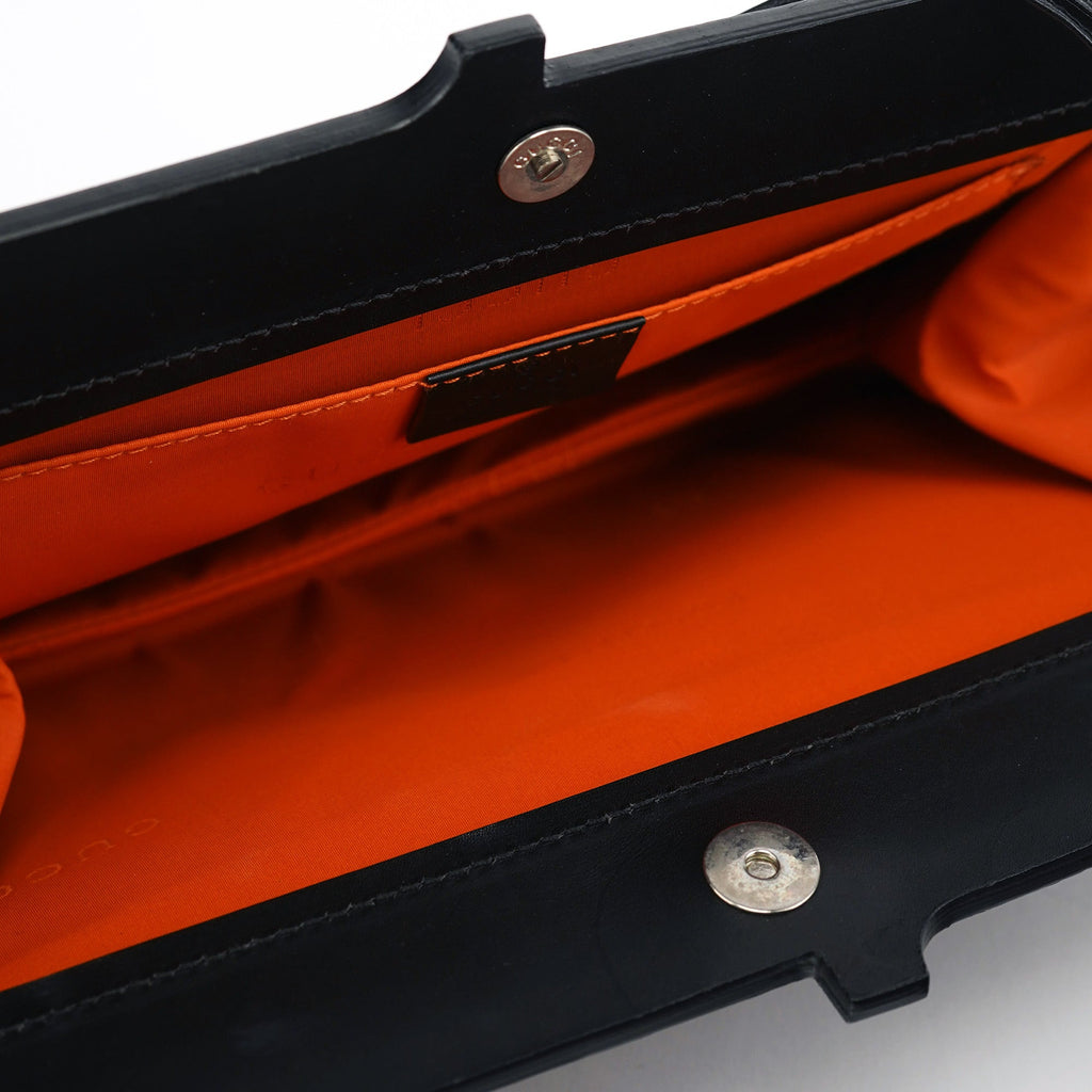 Black Calfskin Shoulder Bag