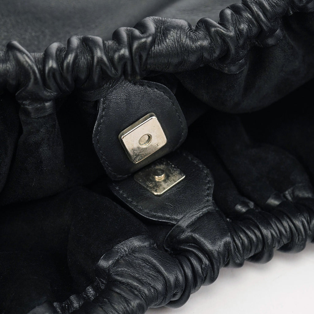 Black Calfskin Shoulder Bag