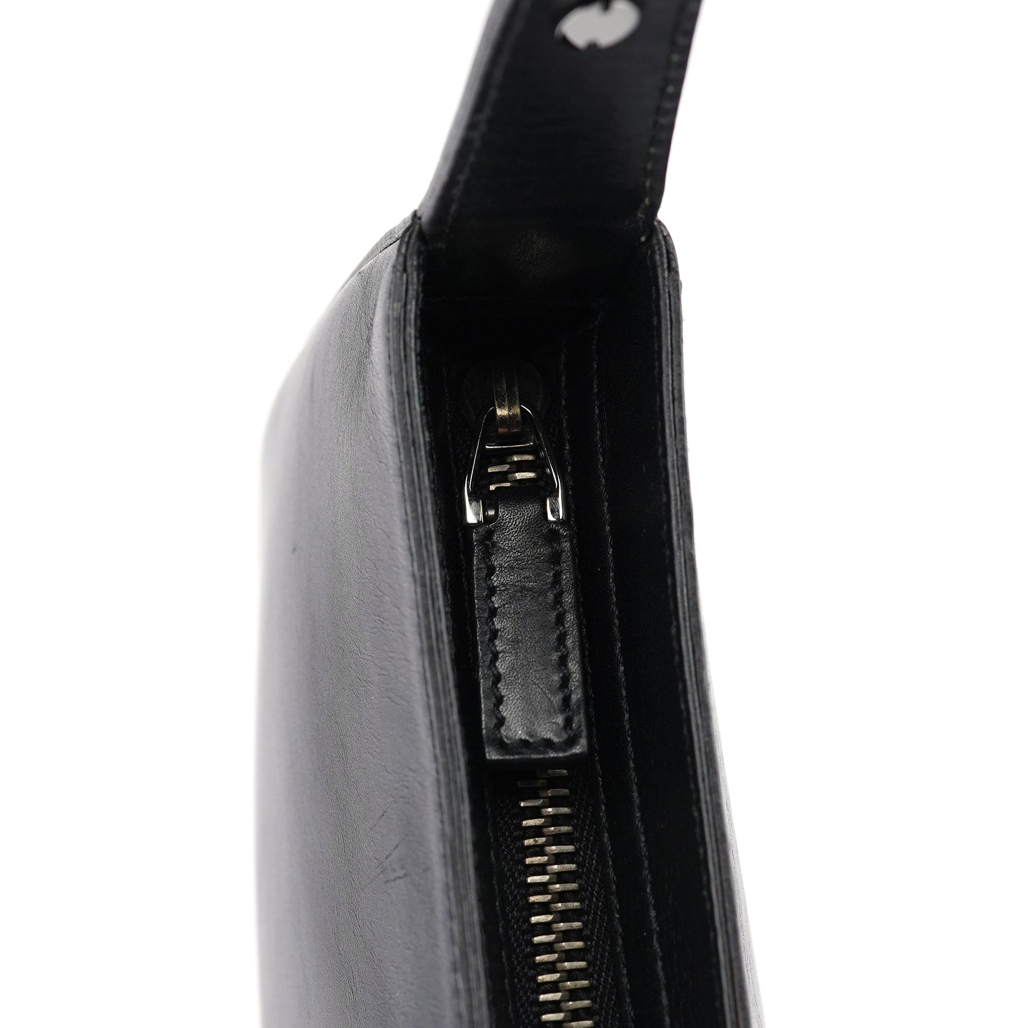 Black Calfskin Shoulder Bag