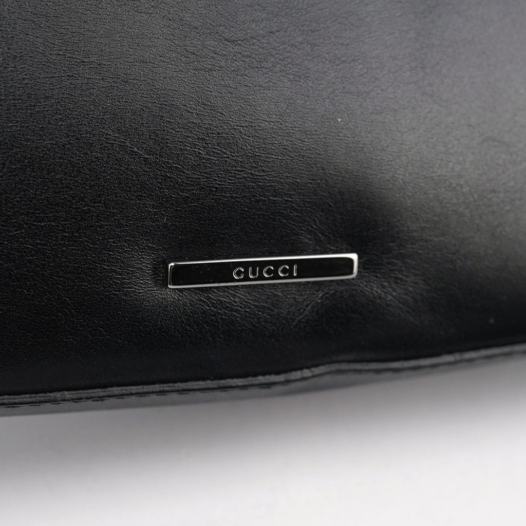 Black Calfskin Shoulder Bag