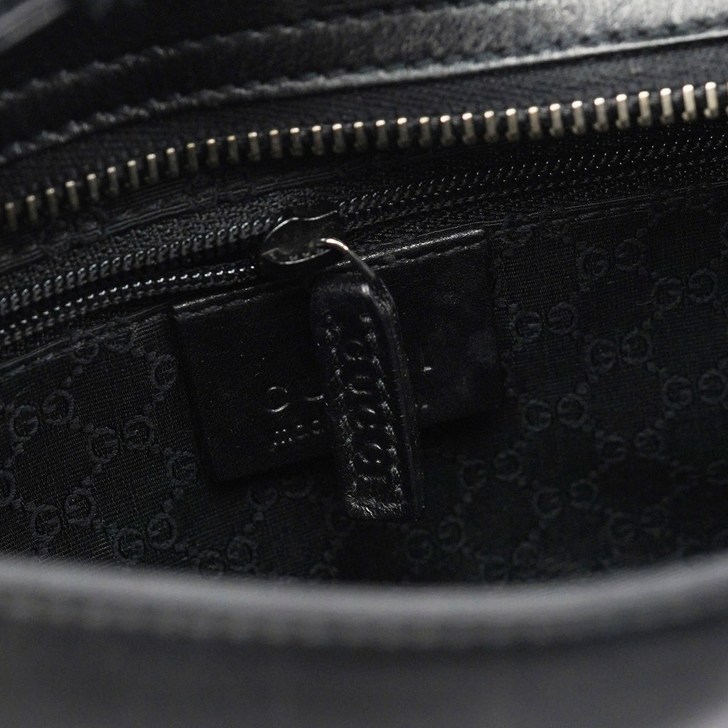 Black Calfskin Shoulder Bag