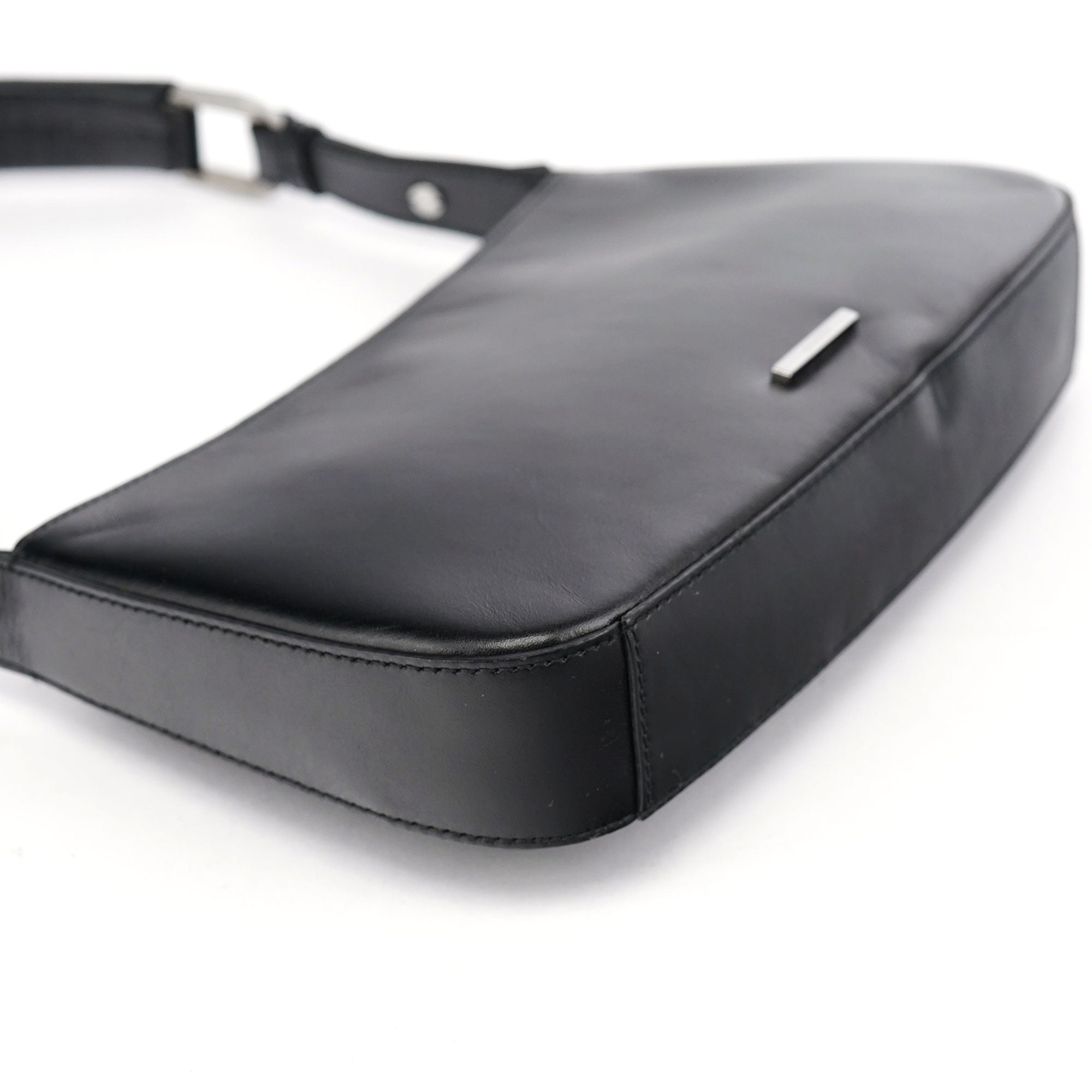 Black Calfskin Shoulder Bag