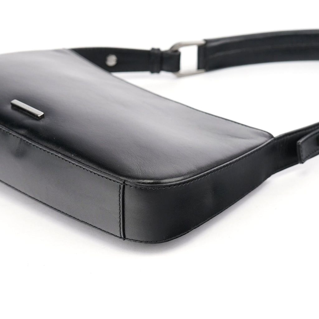 Black Calfskin Shoulder Bag