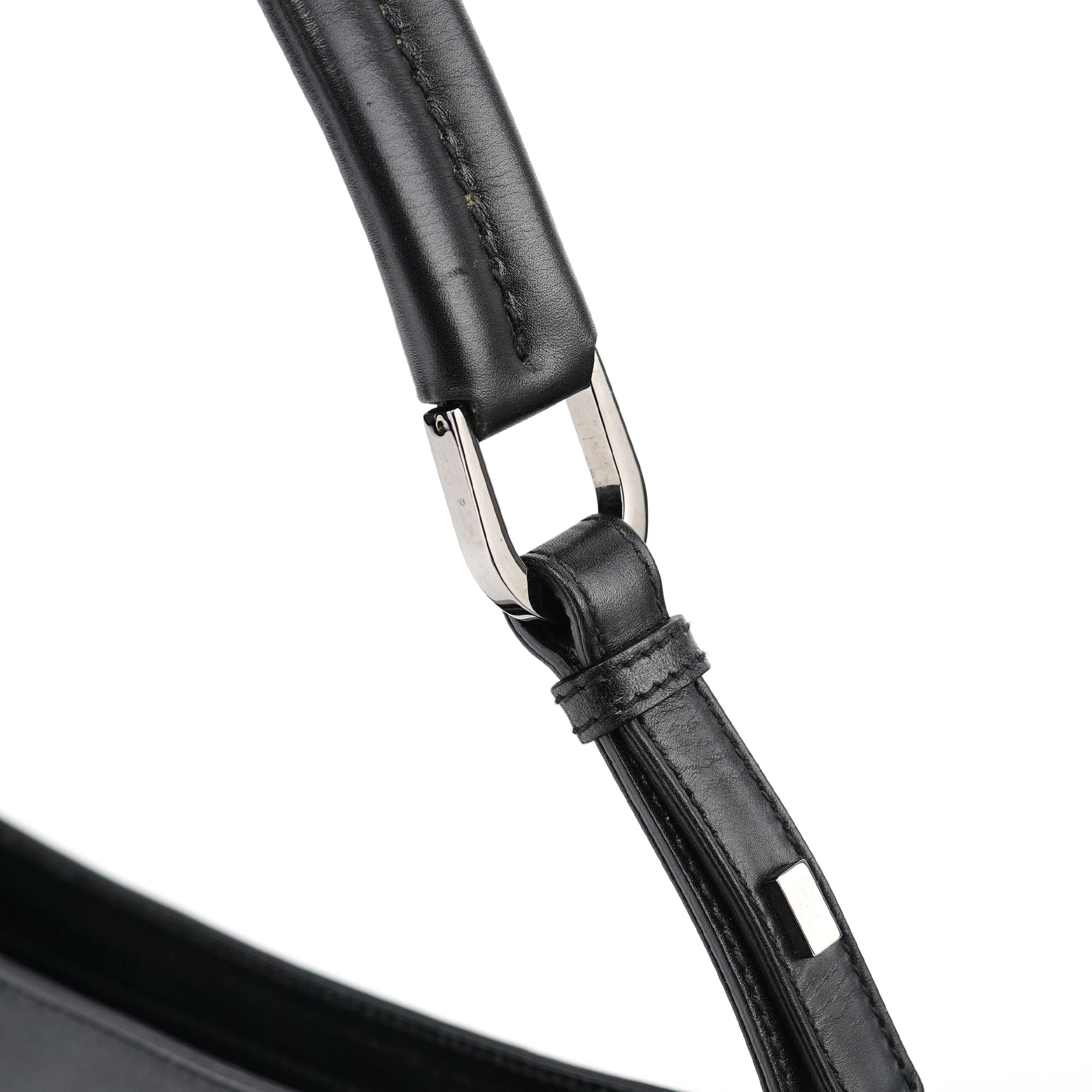 Black Calfskin Shoulder Bag