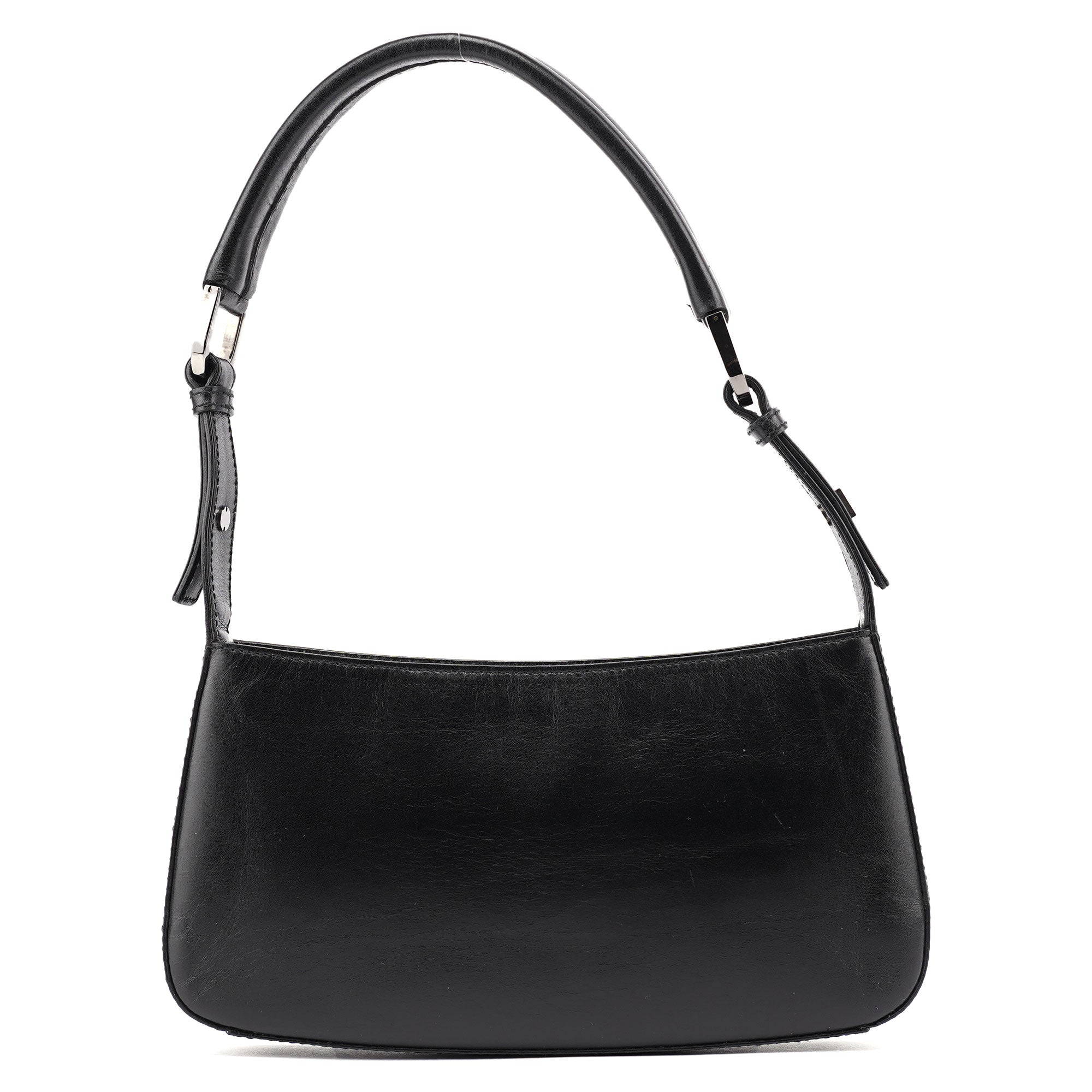 Black Calfskin Shoulder Bag