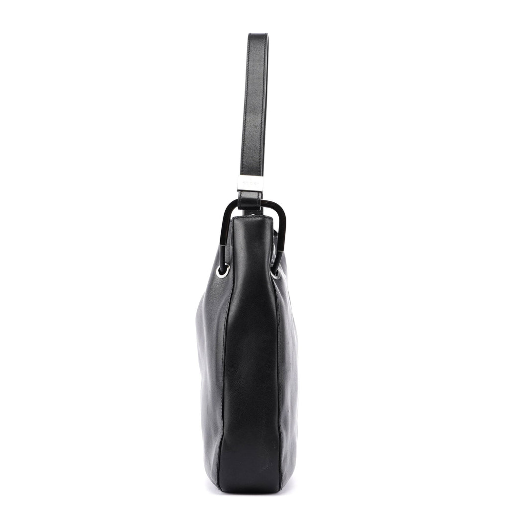Black Calfskin Shoulder Bag
