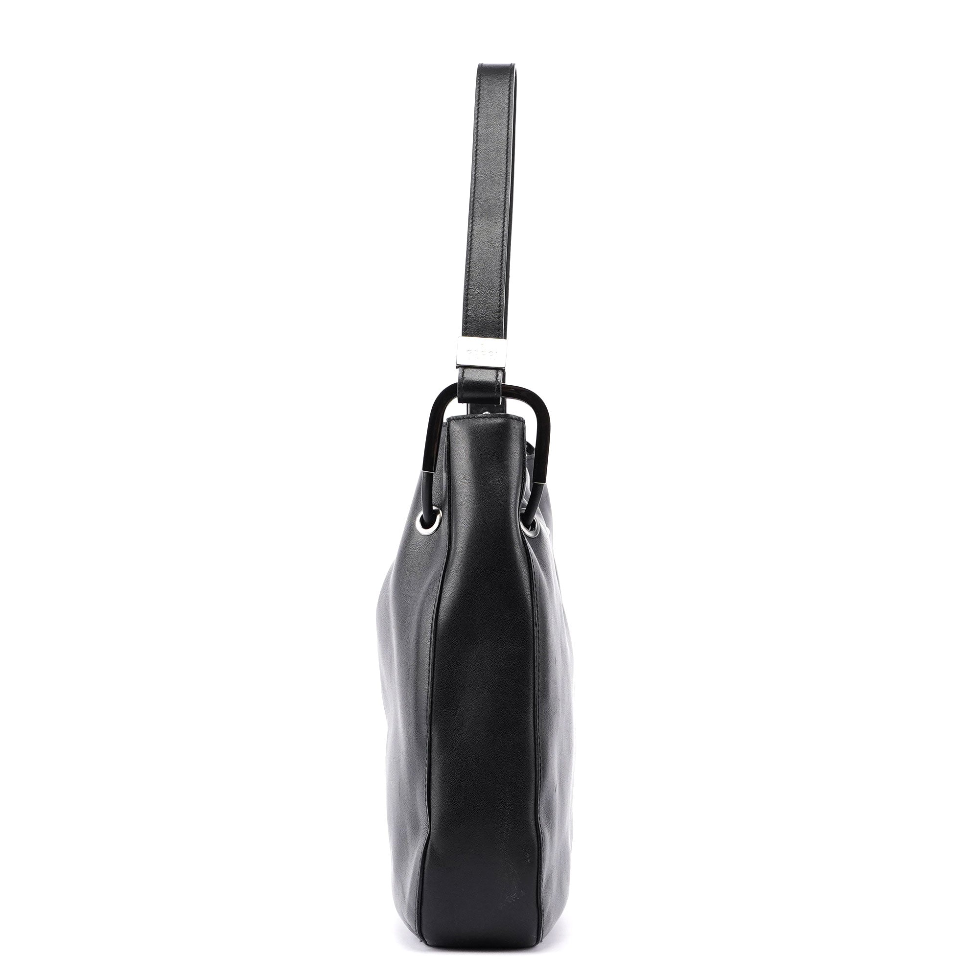 Black Calfskin Shoulder Bag
