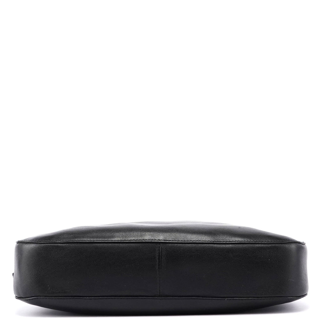 Black Calfskin Shoulder Bag
