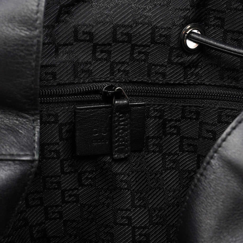 Black Calfskin Shoulder Bag