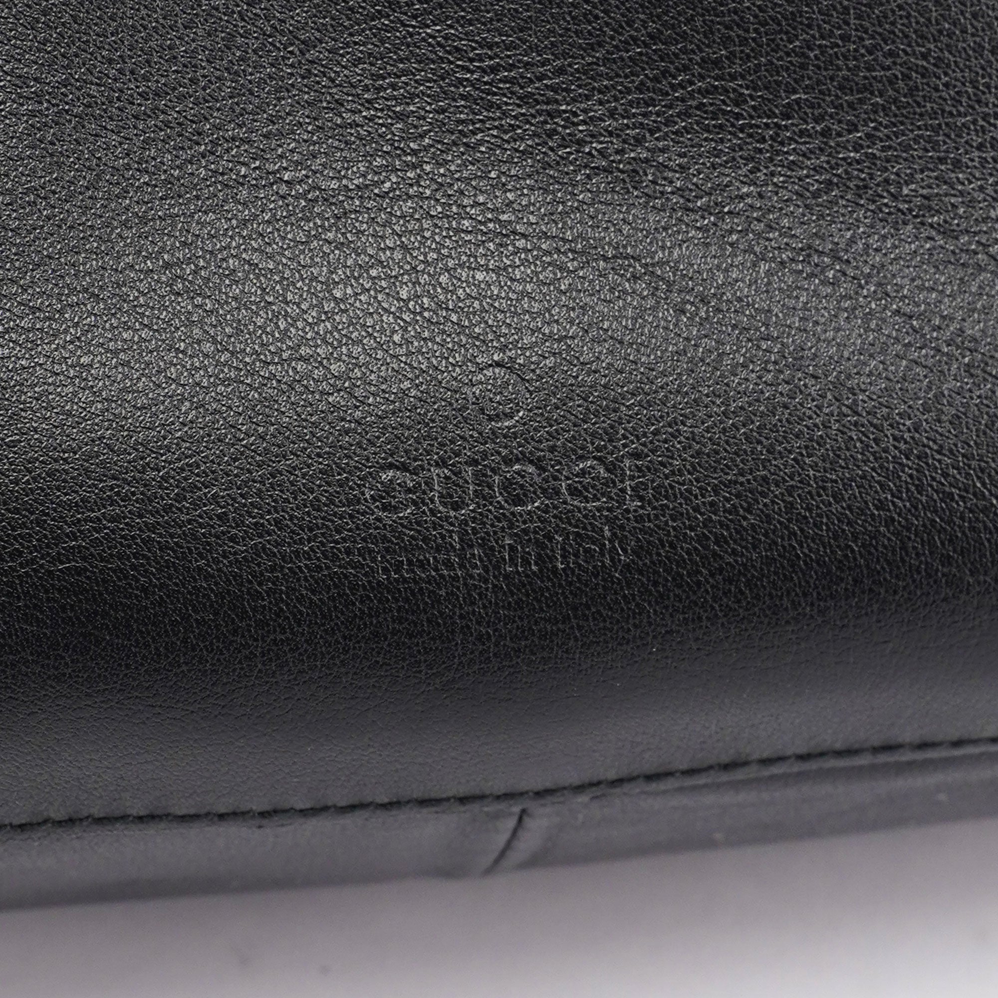 Black Calfskin Shoulder Bag