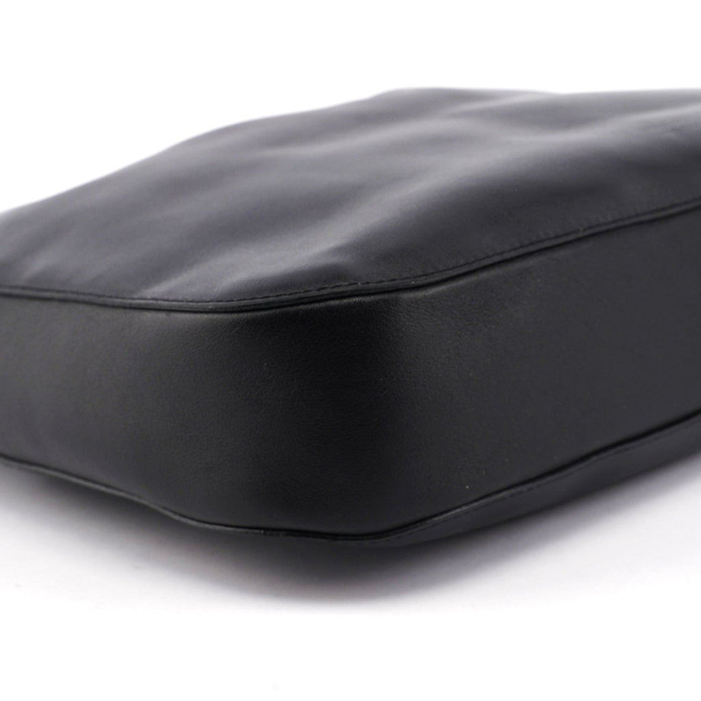 Black Calfskin Shoulder Bag