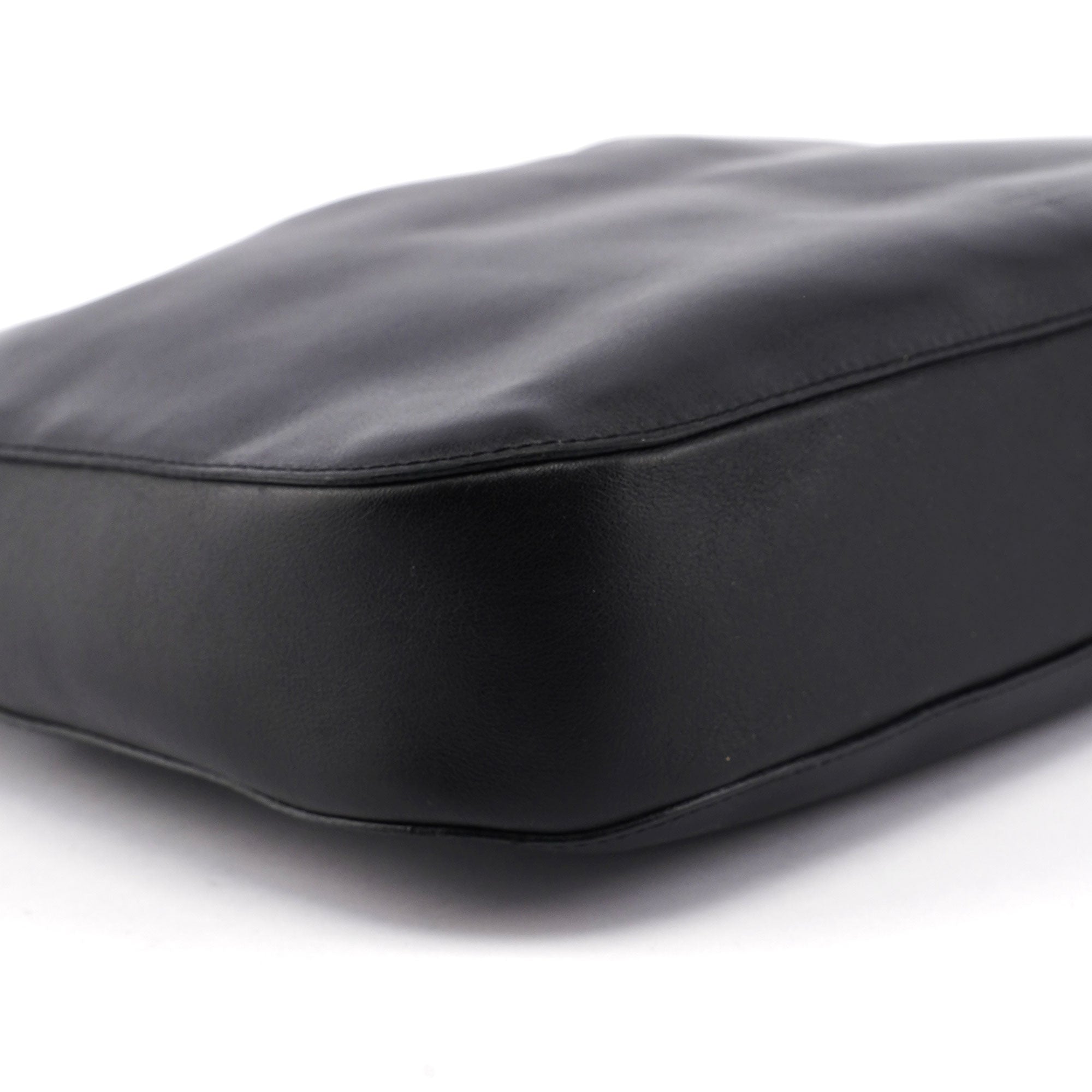 Black Calfskin Shoulder Bag