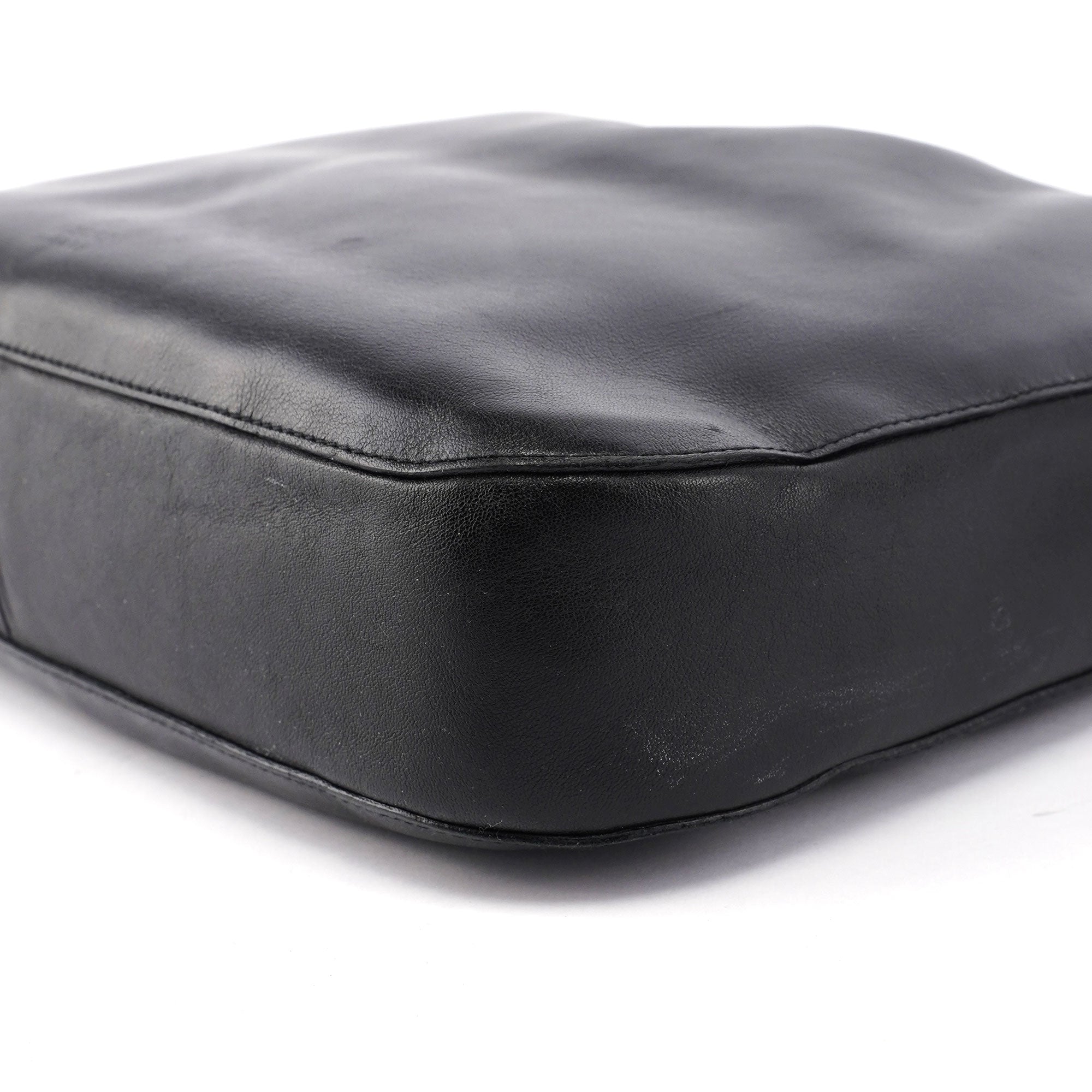 Black Calfskin Shoulder Bag