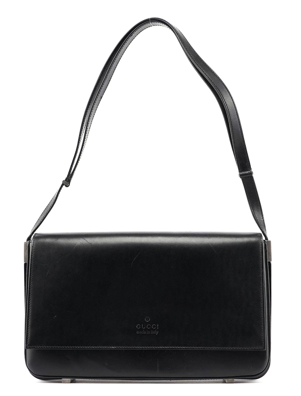 Black Calfskin Shoulder Bag