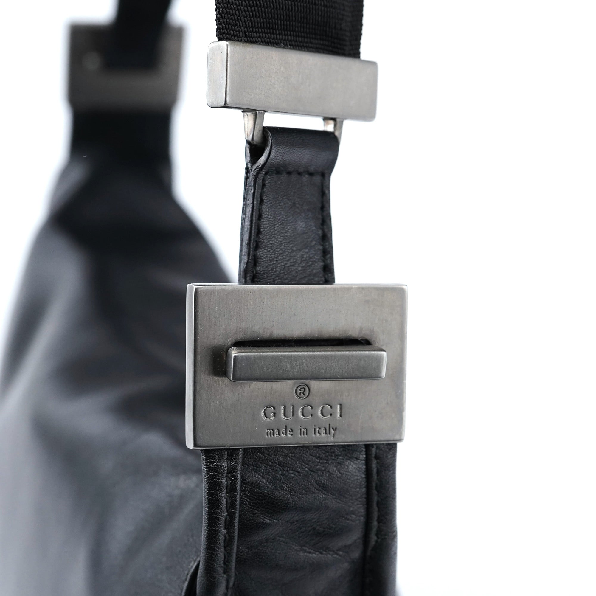 Black Calfskin Shoulder Bag