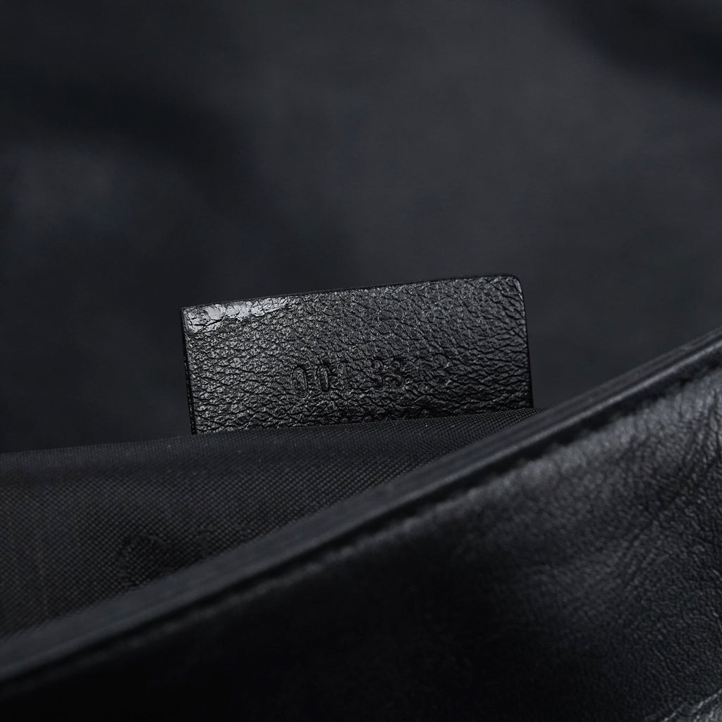 Black Calfskin Shoulder Bag