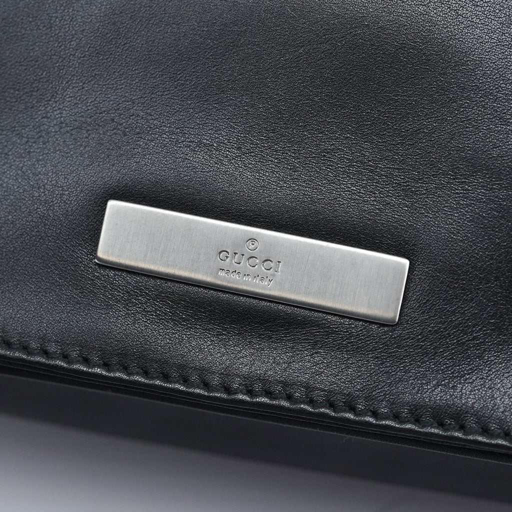 Black Calfskin Shoulder Bag