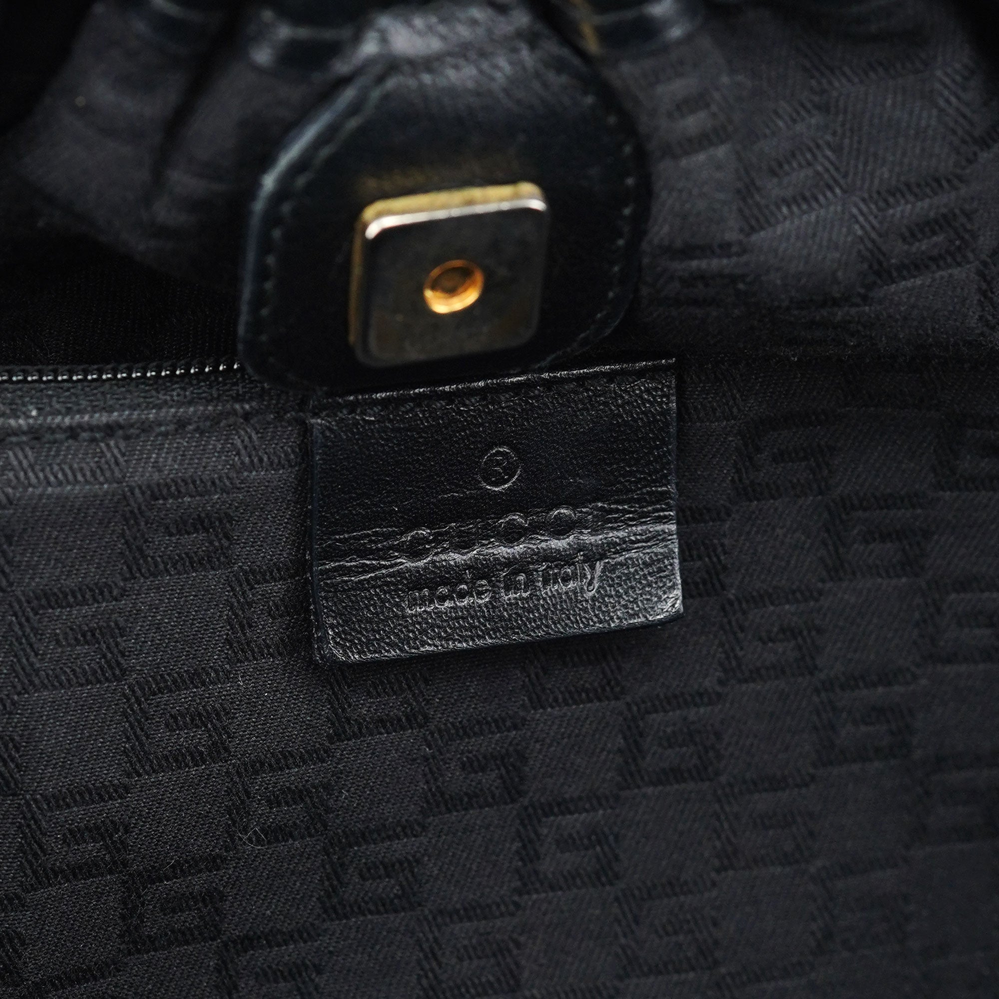 Black Calfskin Shoulder Bag