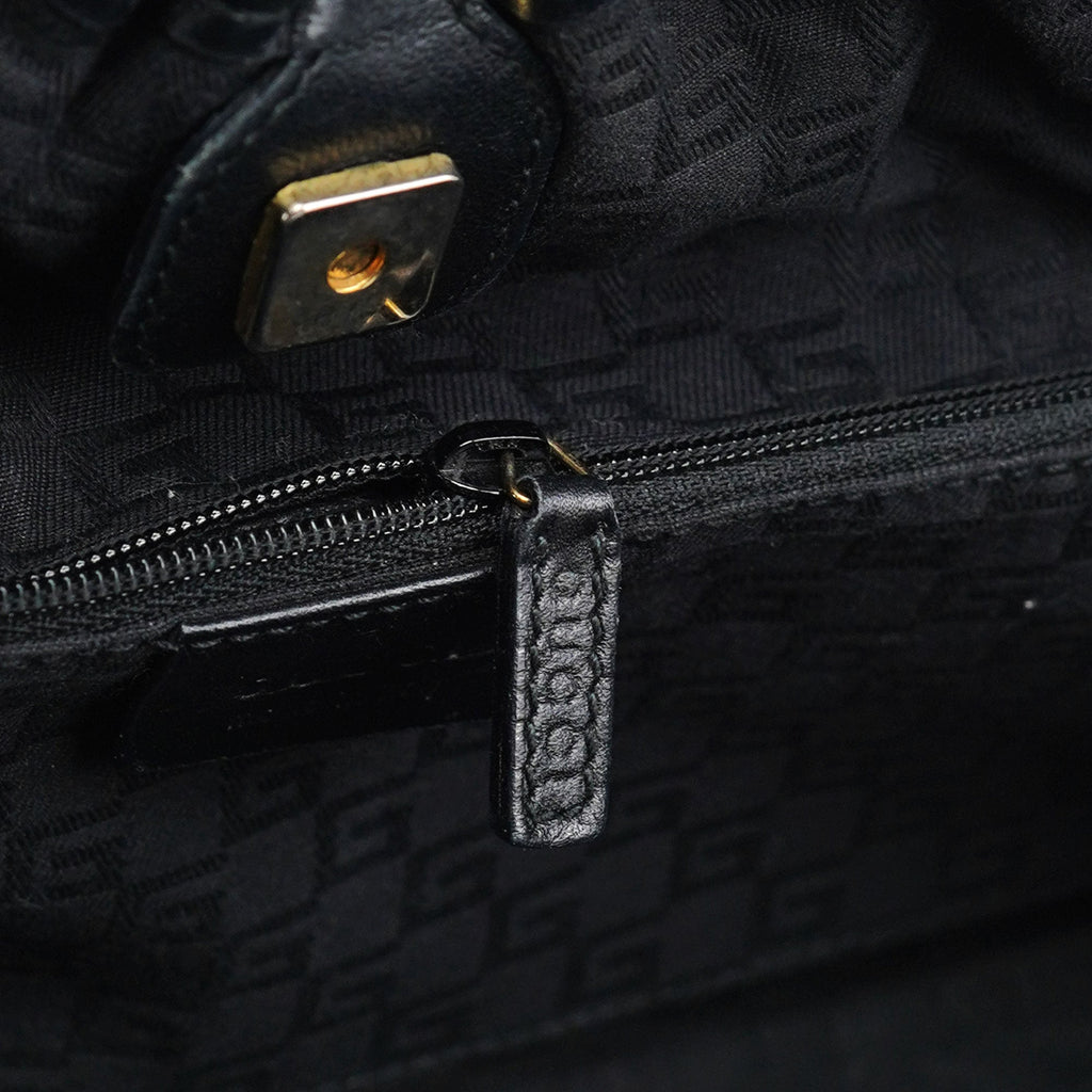 Black Calfskin Shoulder Bag