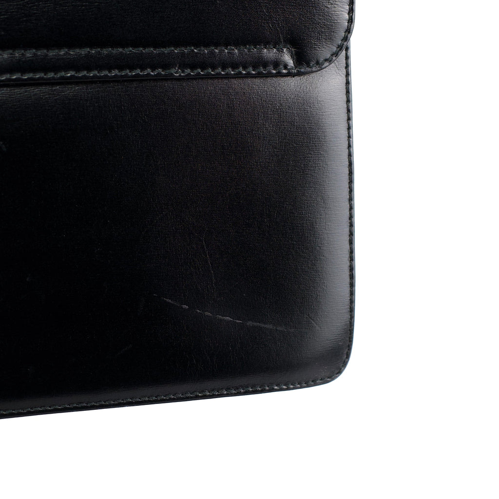 Black Calfskin Square G 2-Way Bag