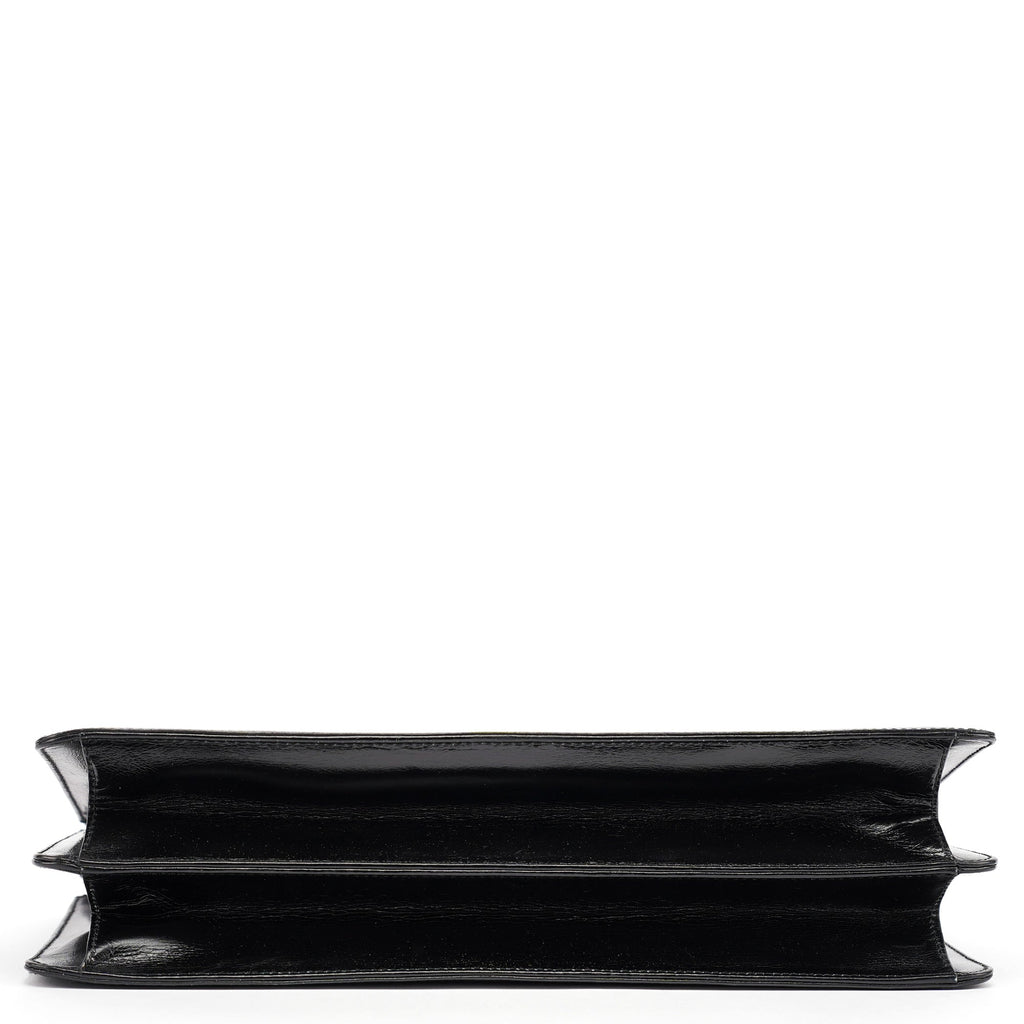 Black Calfskin Square G 2-Way Bag