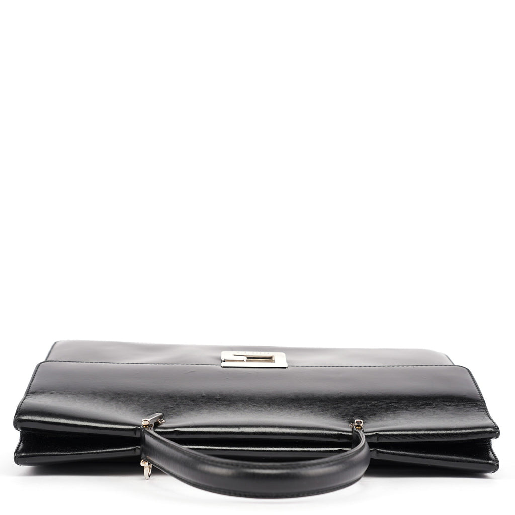 Black Calfskin Square G 2-Way Bag