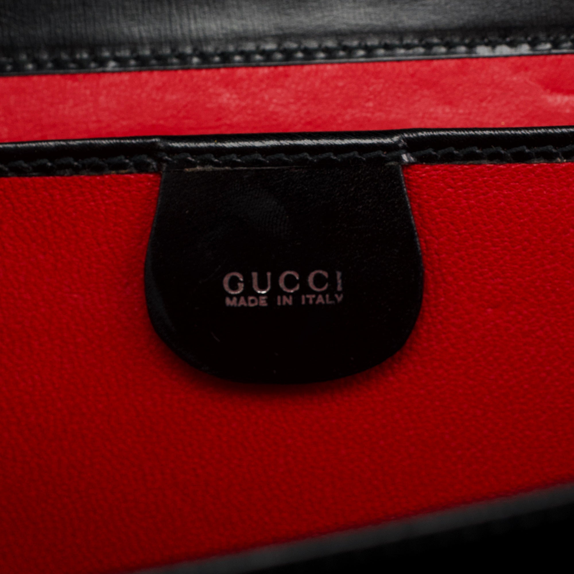 Black Calfskin Square G 2-Way Bag