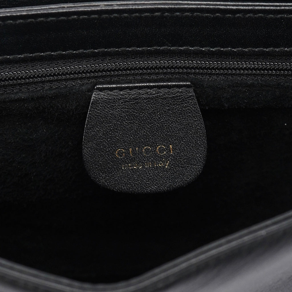 Black Calfskin Square G Shoulder Bag