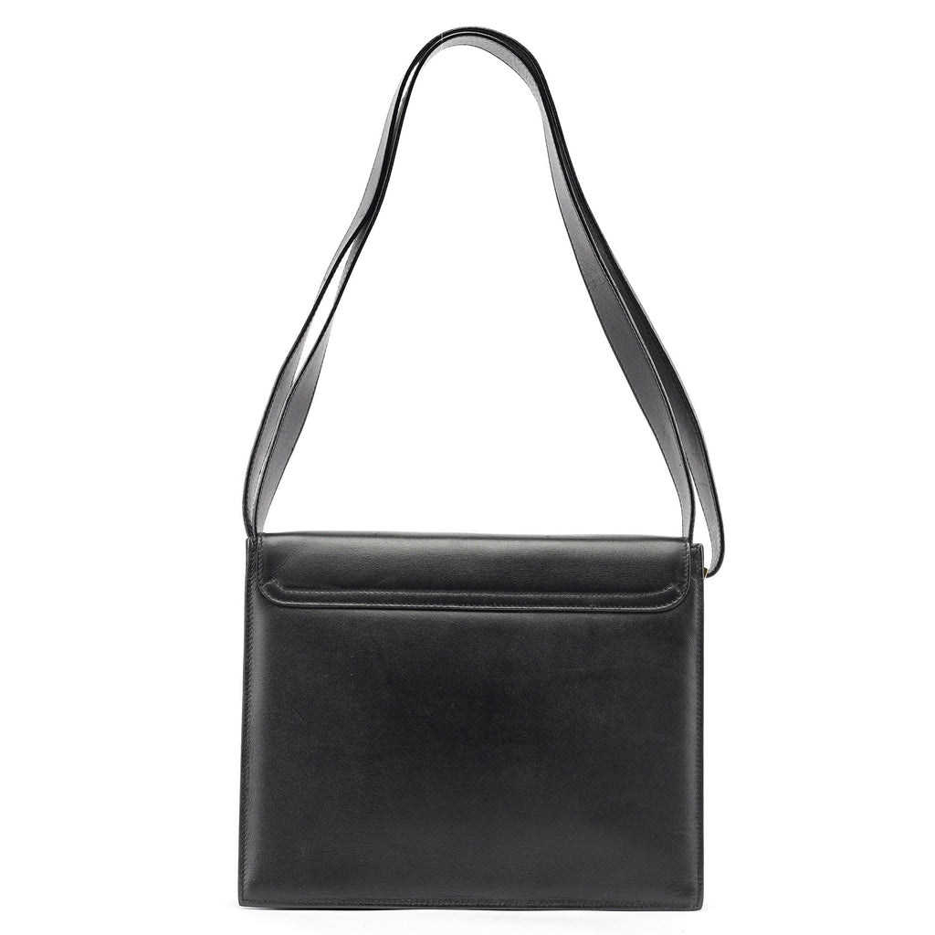 Black Calfskin Square G Shoulder Bag