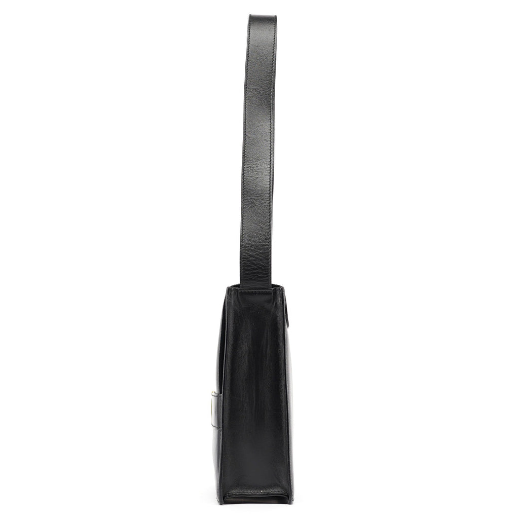 Black Calfskin Square G Shoulder Bag