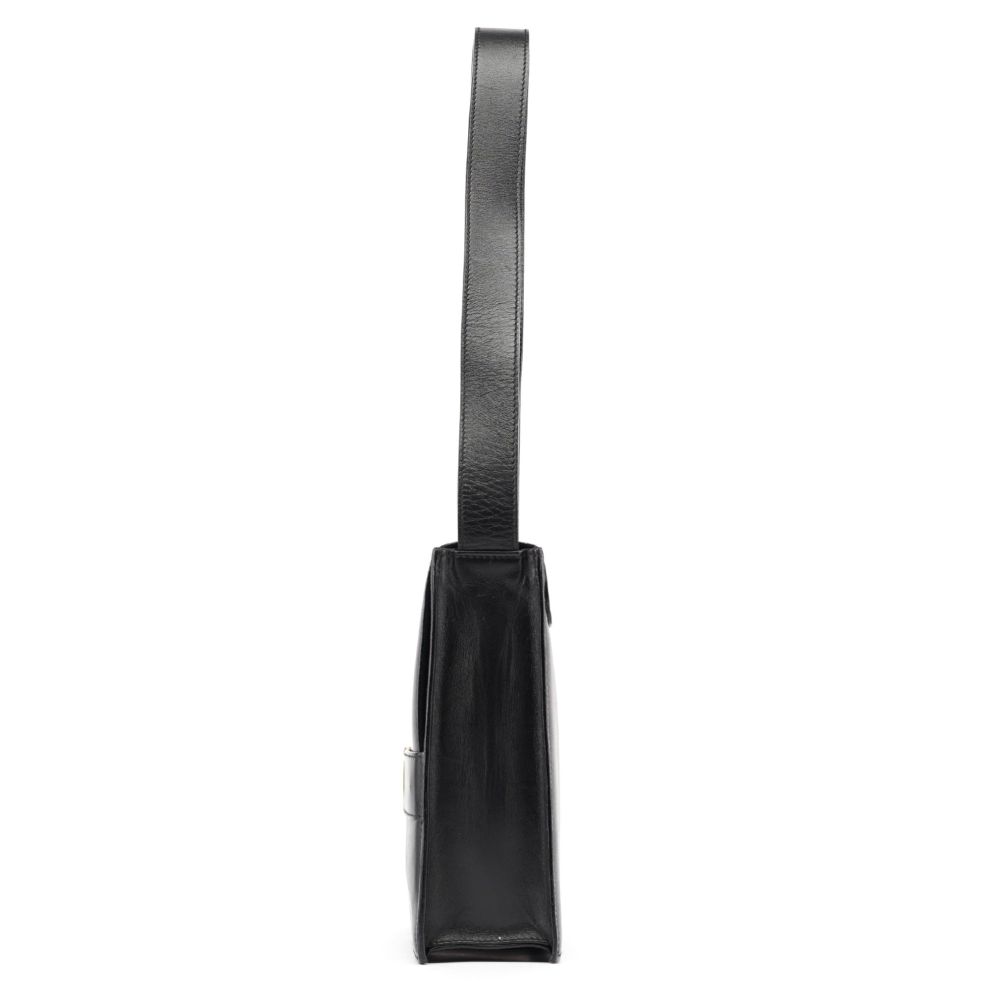 Black Calfskin Square G Shoulder Bag
