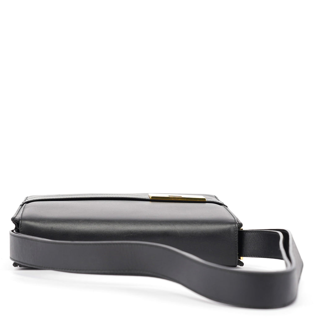 Black Calfskin Square G Shoulder Bag