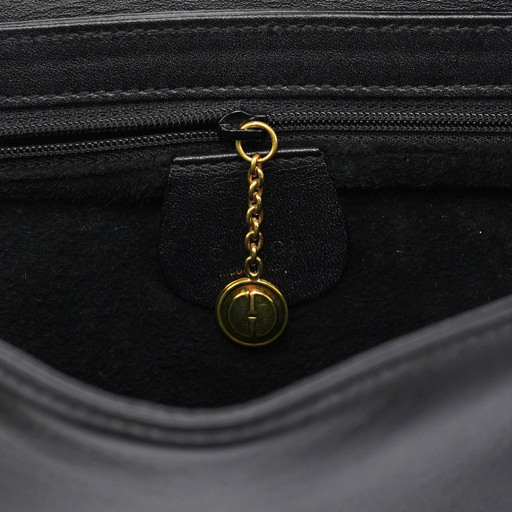 Black Calfskin Square G Shoulder Bag
