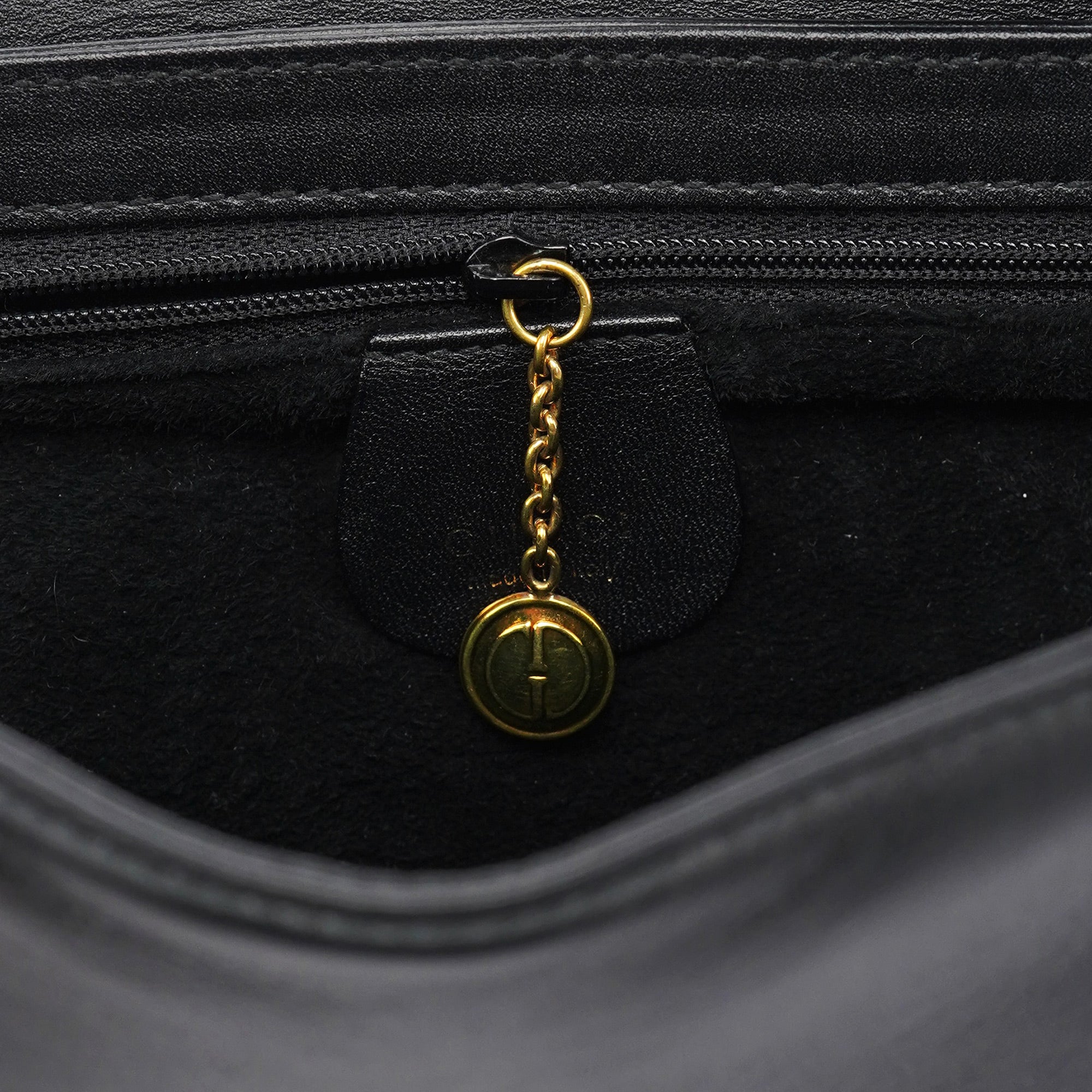 Black Calfskin Square G Shoulder Bag