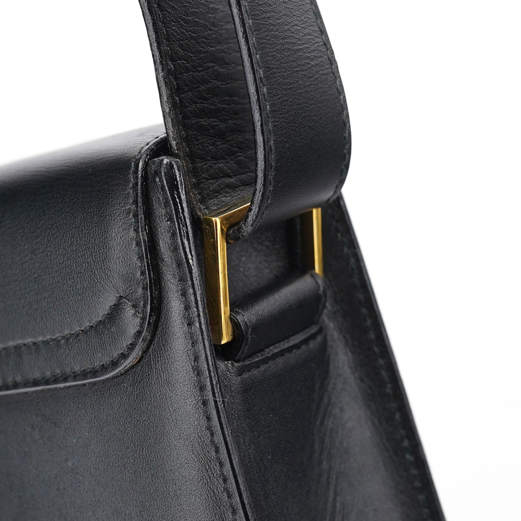 Black Calfskin Square G Shoulder Bag
