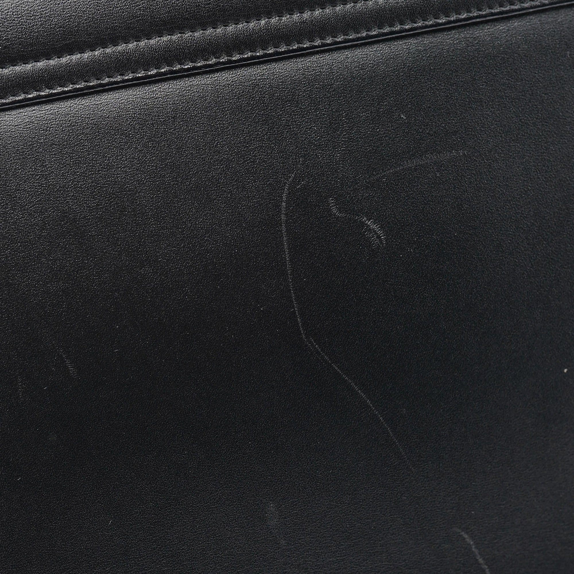 Black Calfskin Square G Shoulder Bag