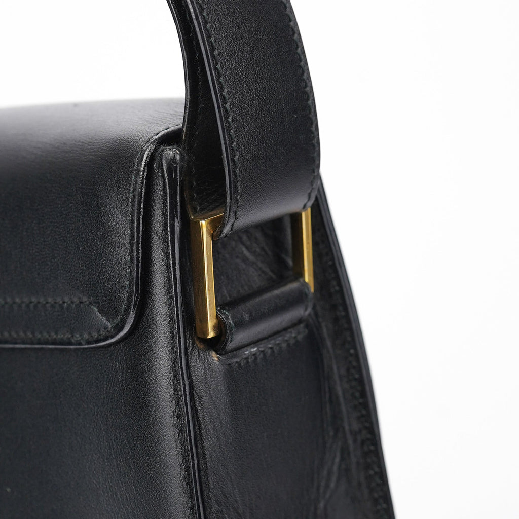 Black Calfskin Square G Shoulder Bag
