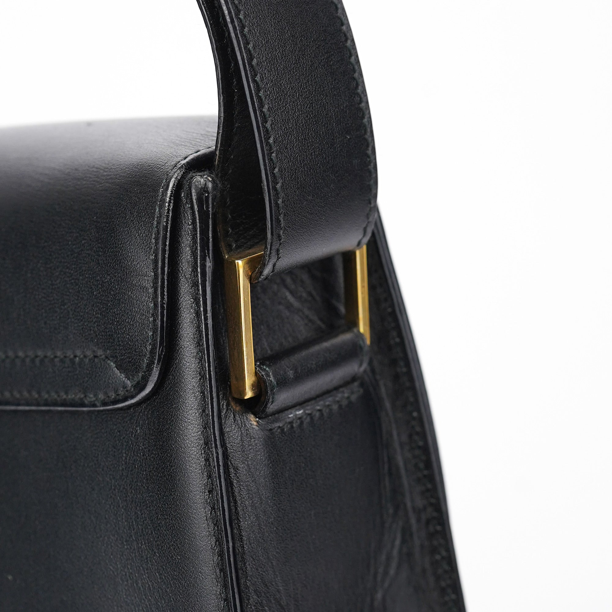 Black Calfskin Square G Shoulder Bag