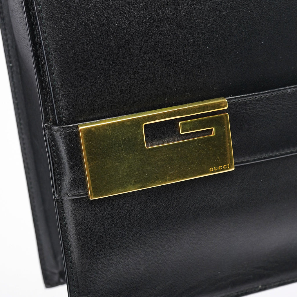 Black Calfskin Square G Shoulder Bag