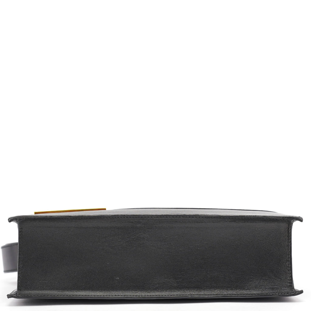 Black Calfskin Square G Shoulder Bag