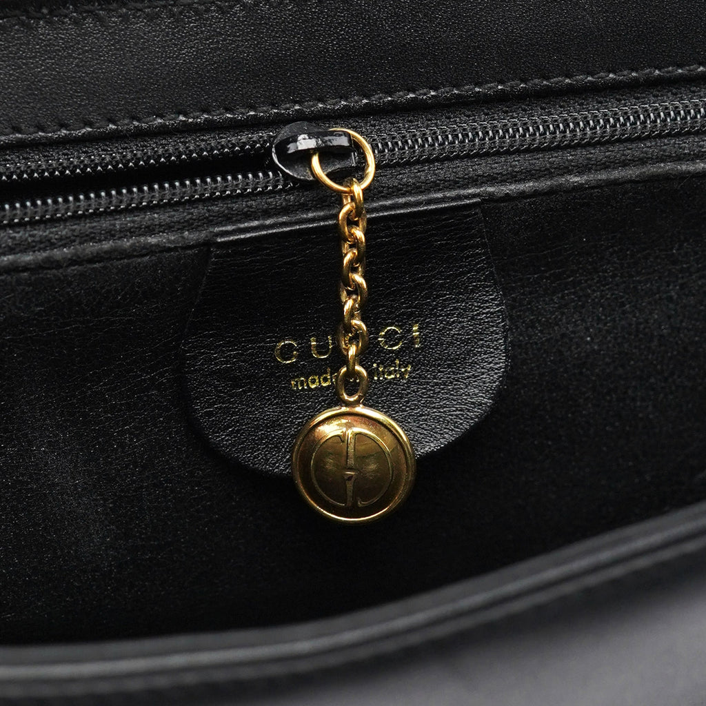 Black Calfskin Square G Shoulder Bag
