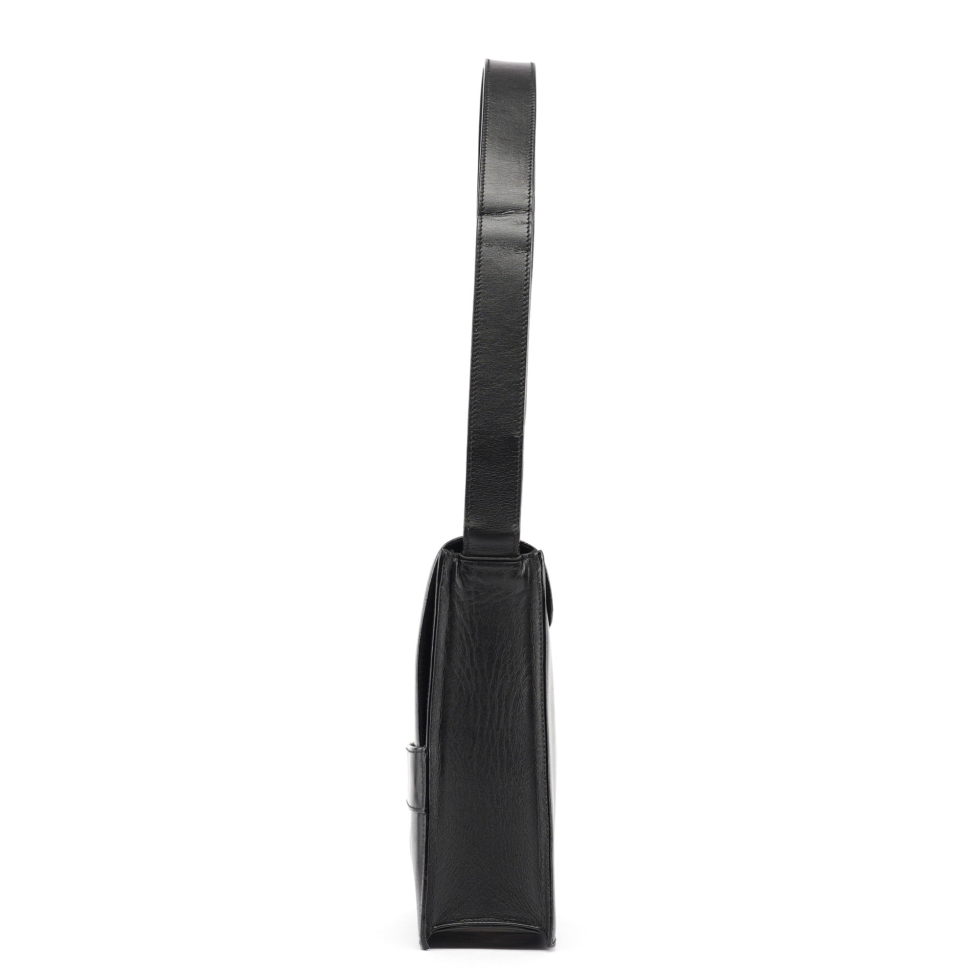 Black Calfskin Square G Shoulder Bag