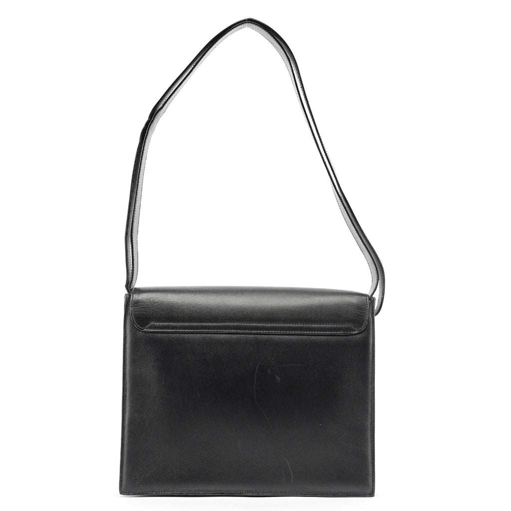 Black Calfskin Square G Shoulder Bag