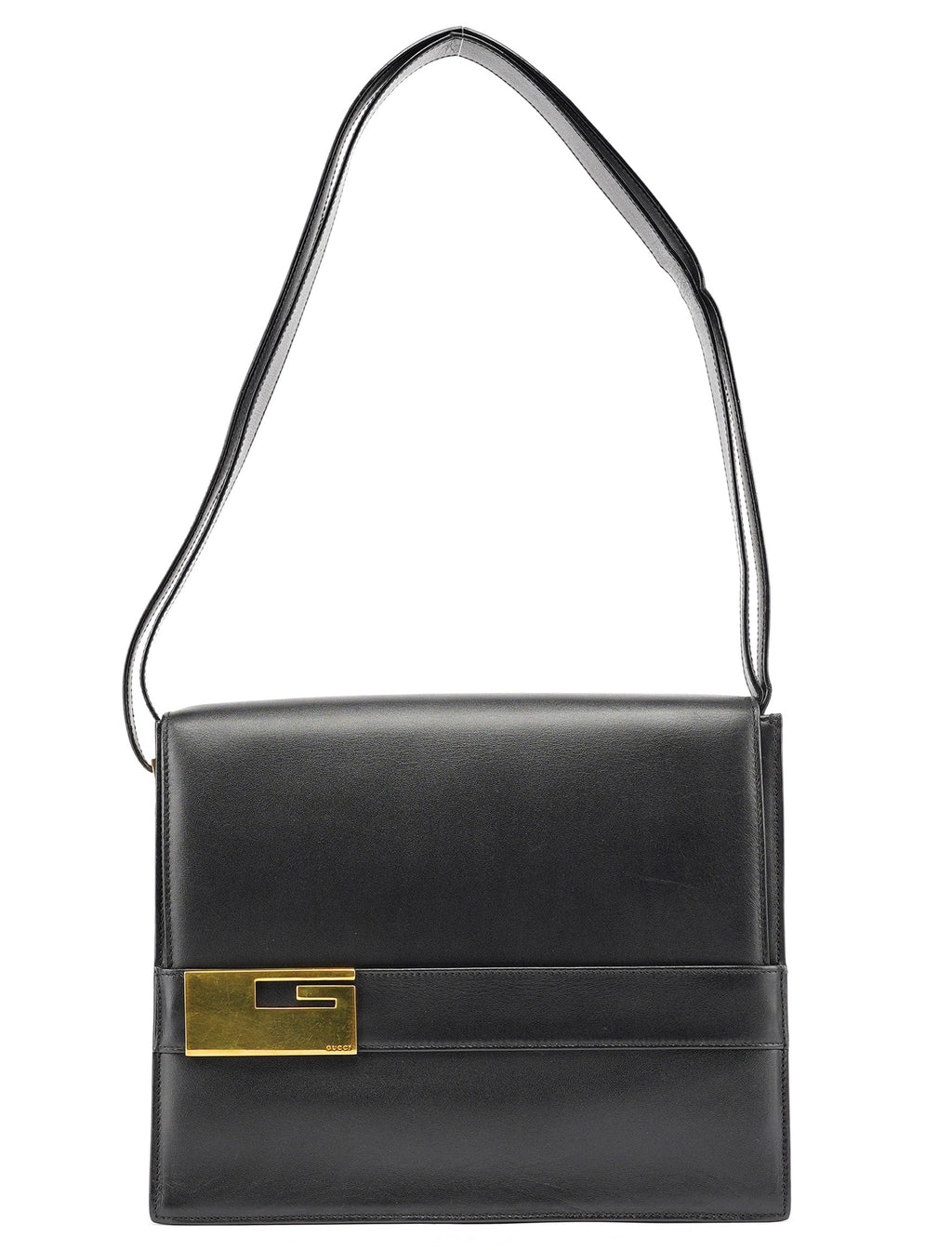 Black Calfskin Square G Shoulder Bag